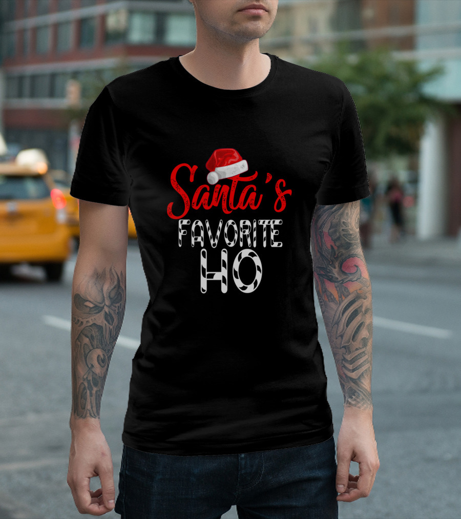 Santa's Favorite Ho Christmas Hat T-Shirt