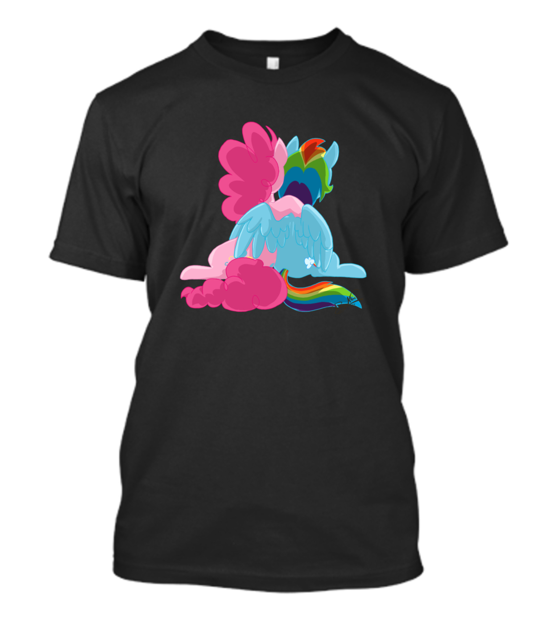 Sunset Hugs Rainbow Ponies Embrace T-Shirt