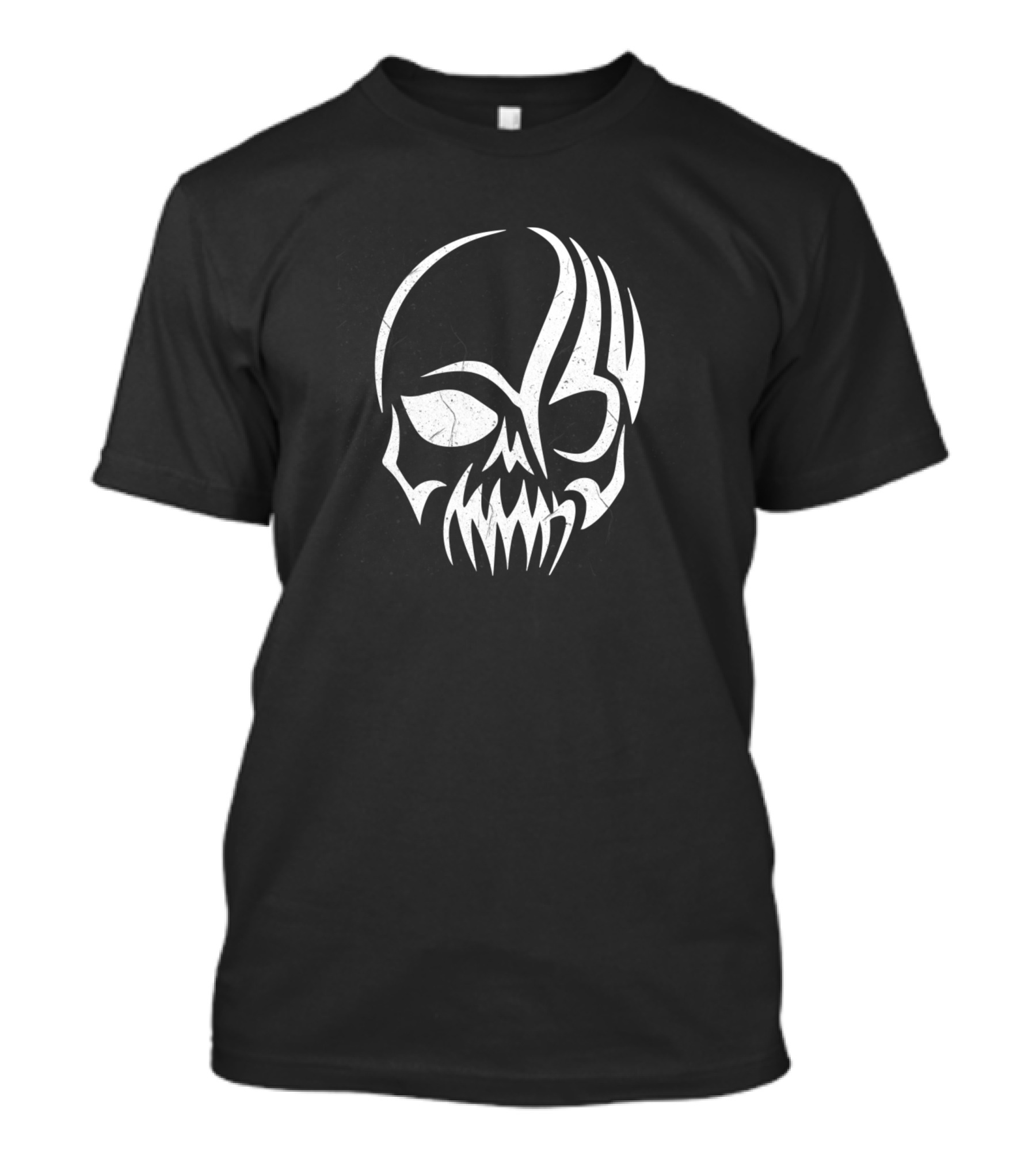 Tribal Skull White Abstract T-Shirt
