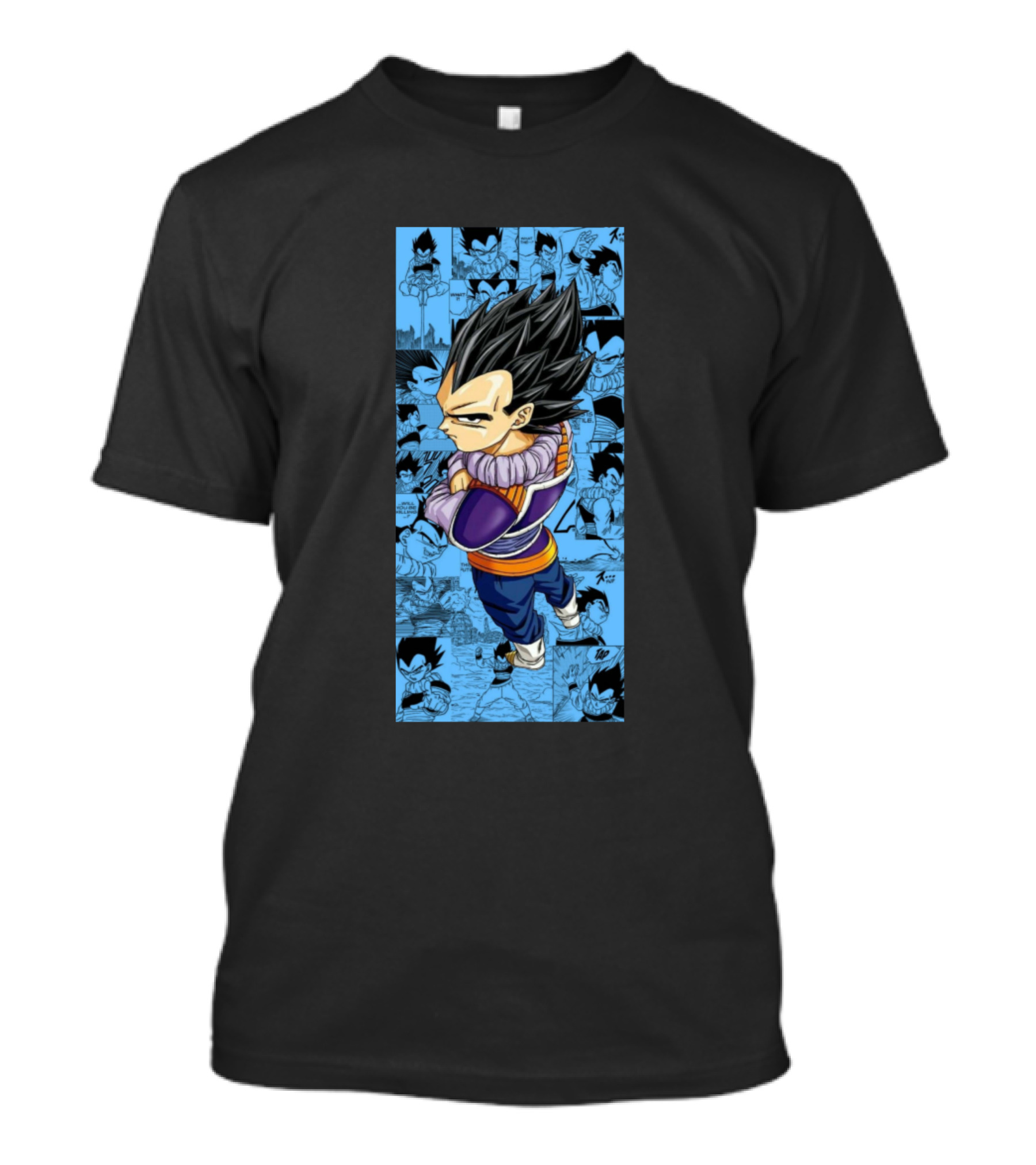 Vegeta Dragon Ball Z Manga Panels Blue T-Shirt