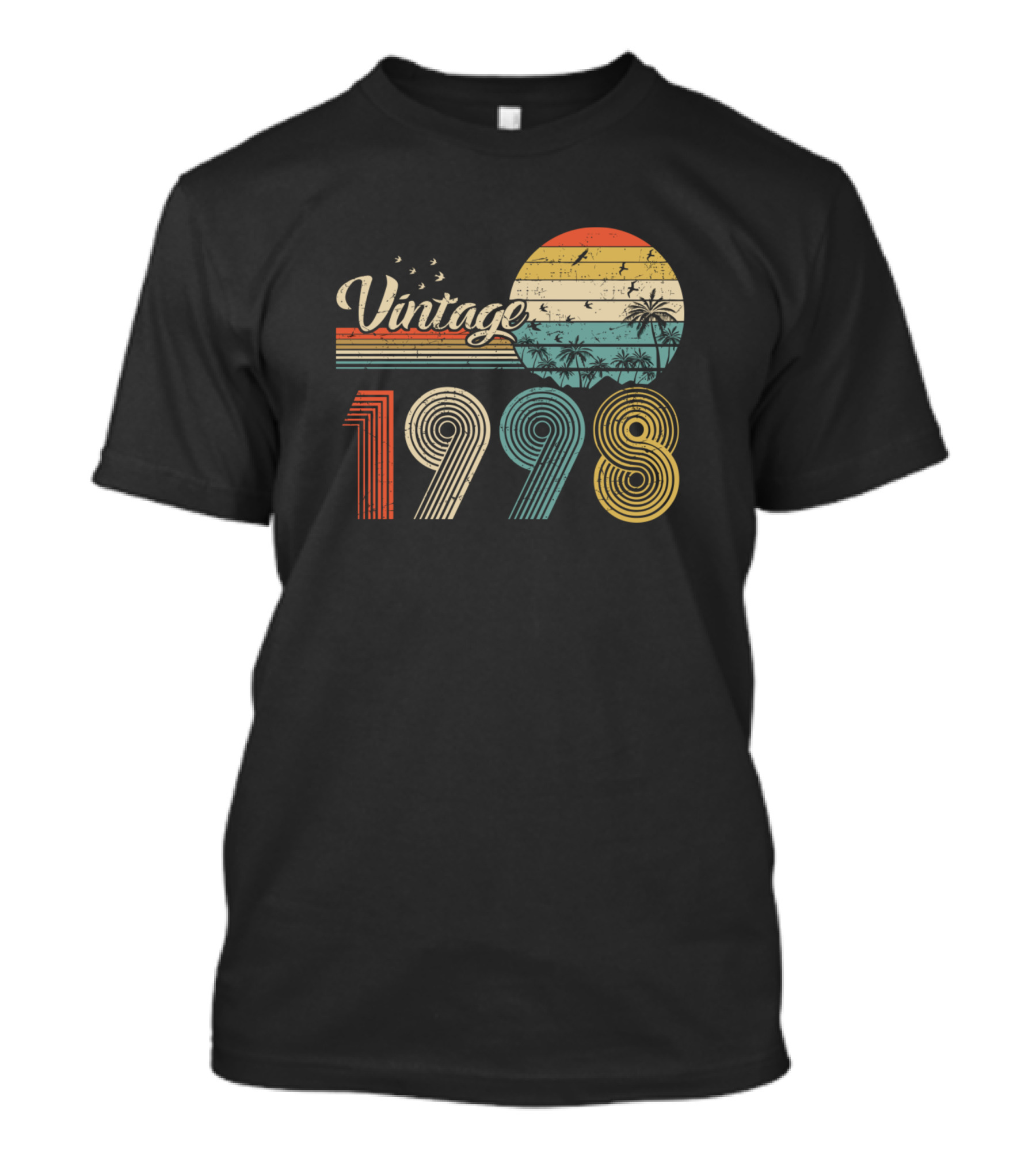 Vintage 1998 Retro Sunset Palm Trees 22nd Birthday T-Shirt