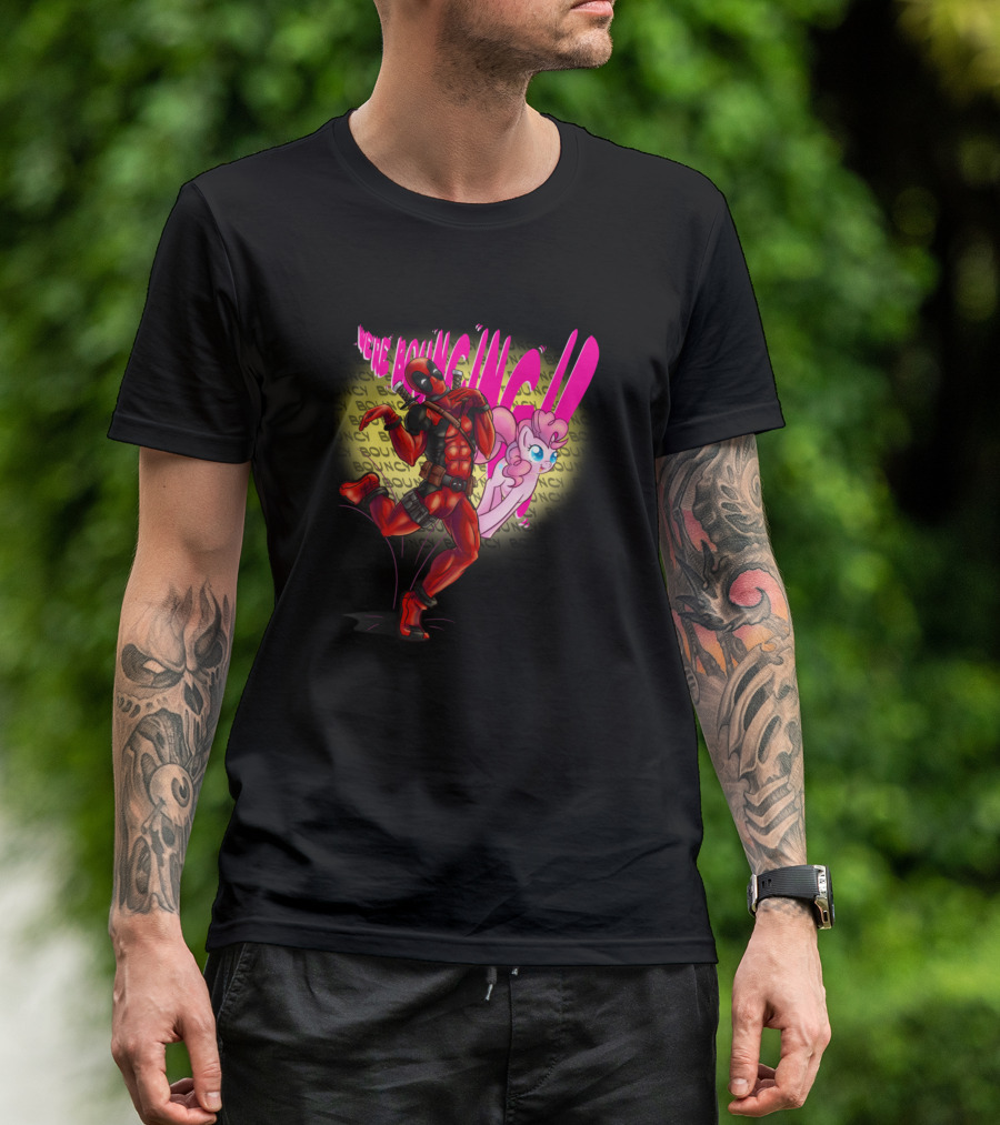 Deadpool And Pinkie Pie We're Bouncing Crossover T-Shirt