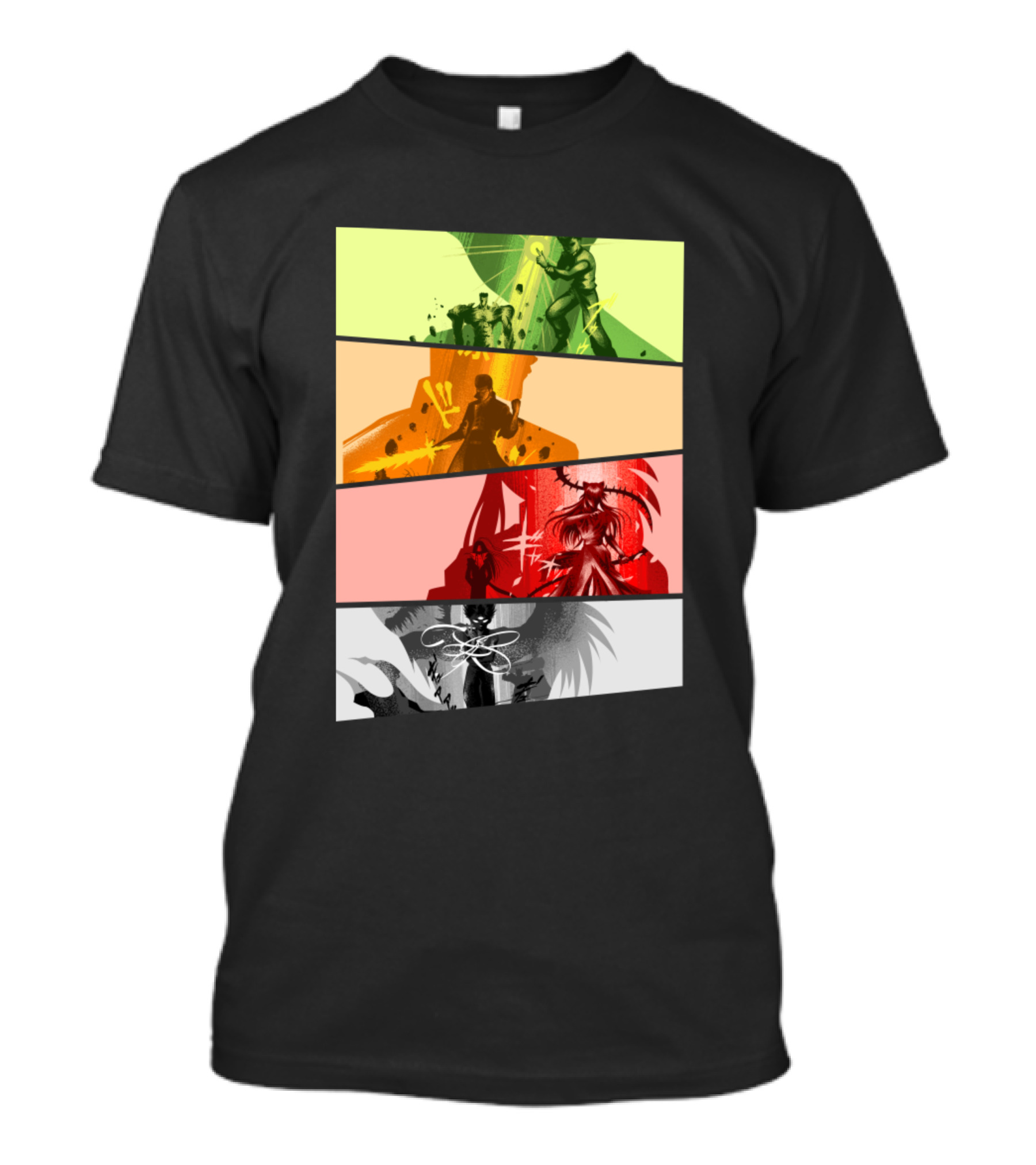Yu Yu Hakusho Characters Colorful Panel Set T-Shirt