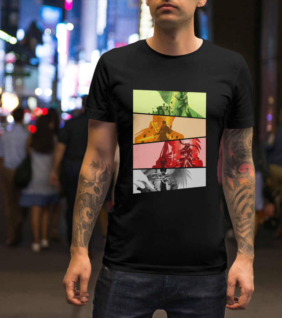 Yu Yu Hakusho Characters Colorful Panel Set T-Shirt