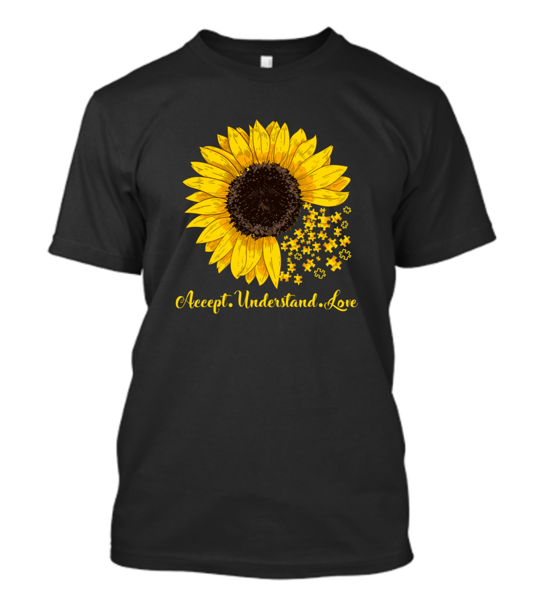 Accept Understand Love Sunflower Autism Awareness T-Shirt