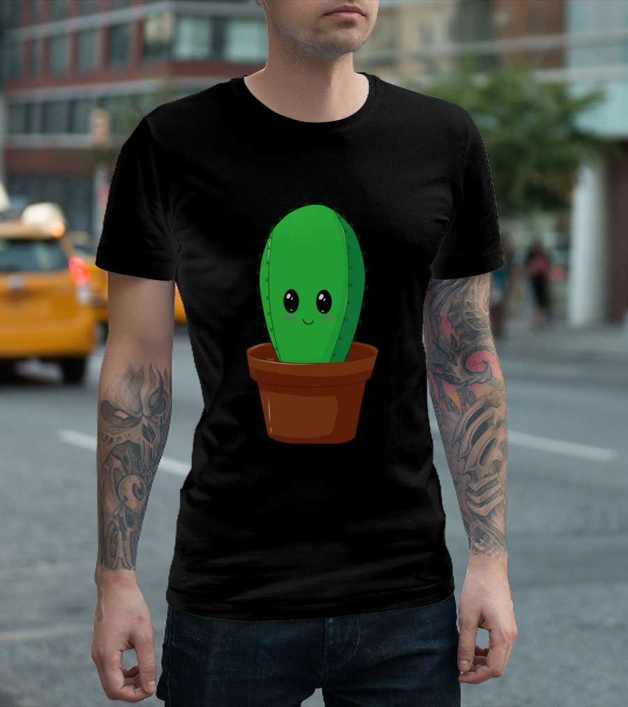 Kawaii Cactus Classic Potted Cactus T-Shirt