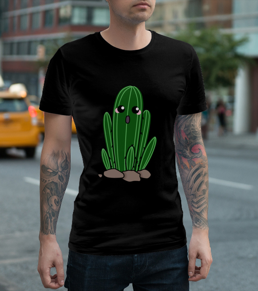 Kawaii Cactus Expression T-Shirt