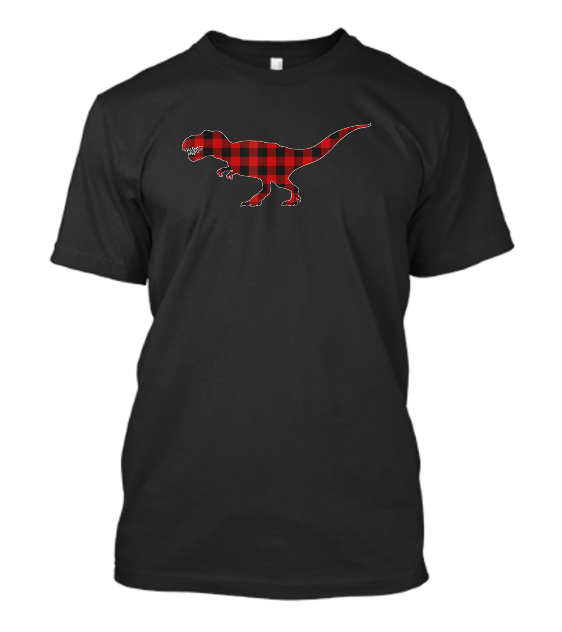 Christmas Plaid Dinosaur Rex Trex Dino T-Shirt