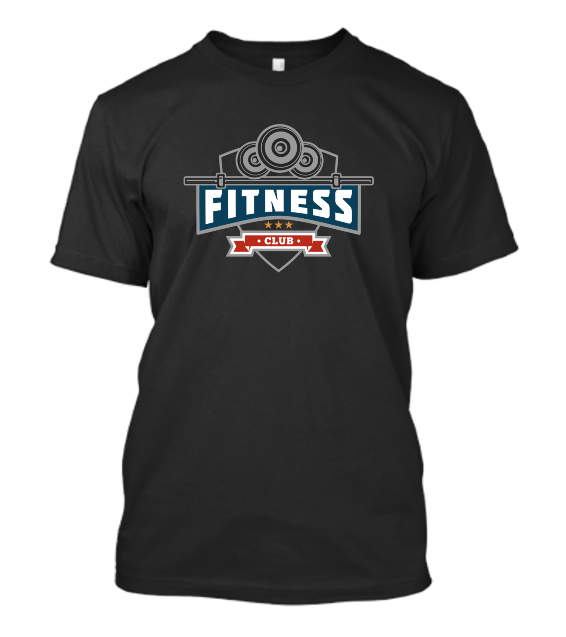 Fitness Barbell Weights Club Shield T-Shirt