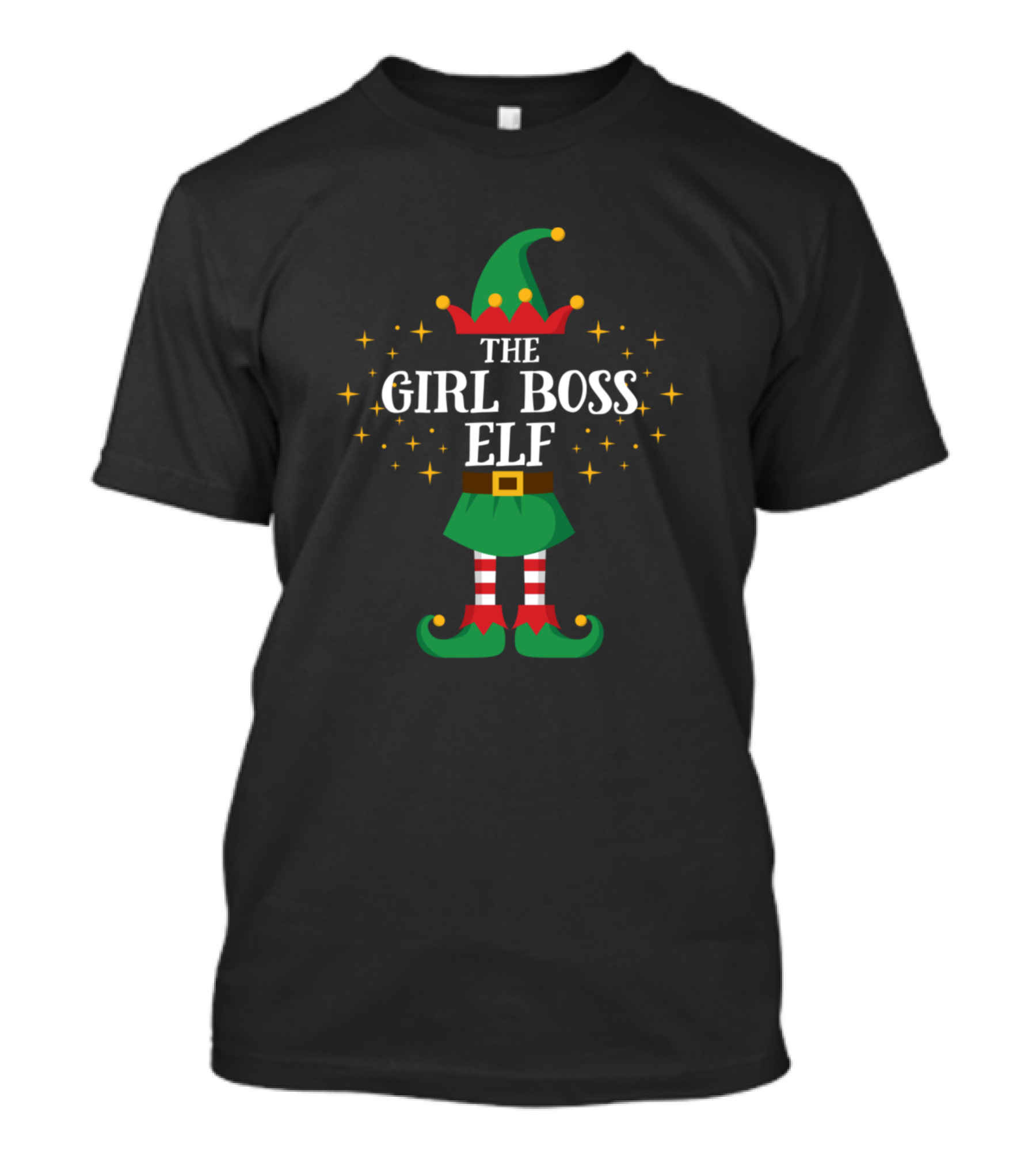 The Girl Boss Elf Matching Family Christmas Party T-Shirt