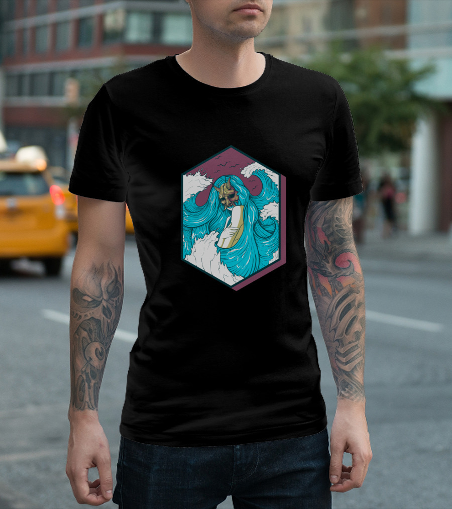 Goddess of the Sea Masked Wave Guardian T-Shirt