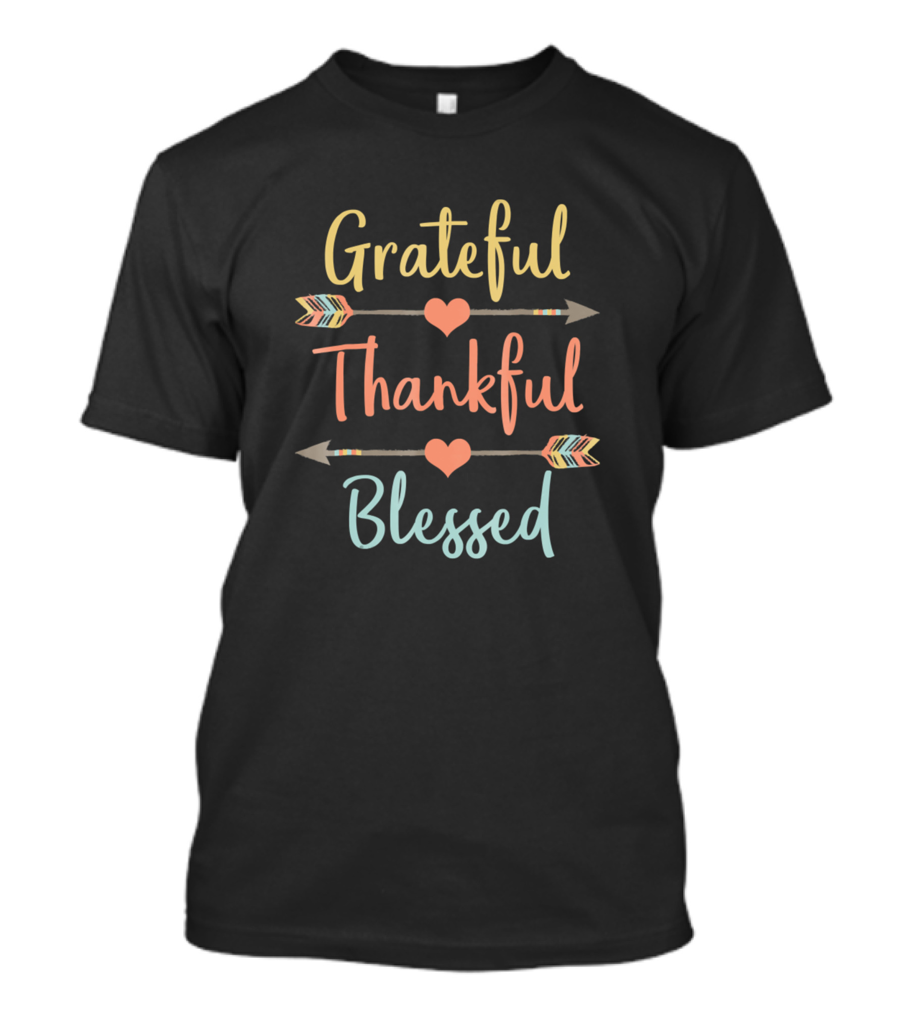 Grateful Thankful Blessed Arrows And Hearts T-Shirt