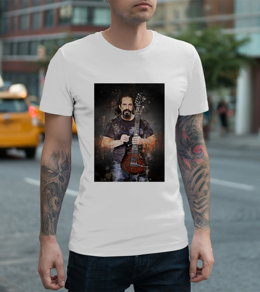 John Petrucci Guitarist Portrait with Electric Guitar T-Shirt
