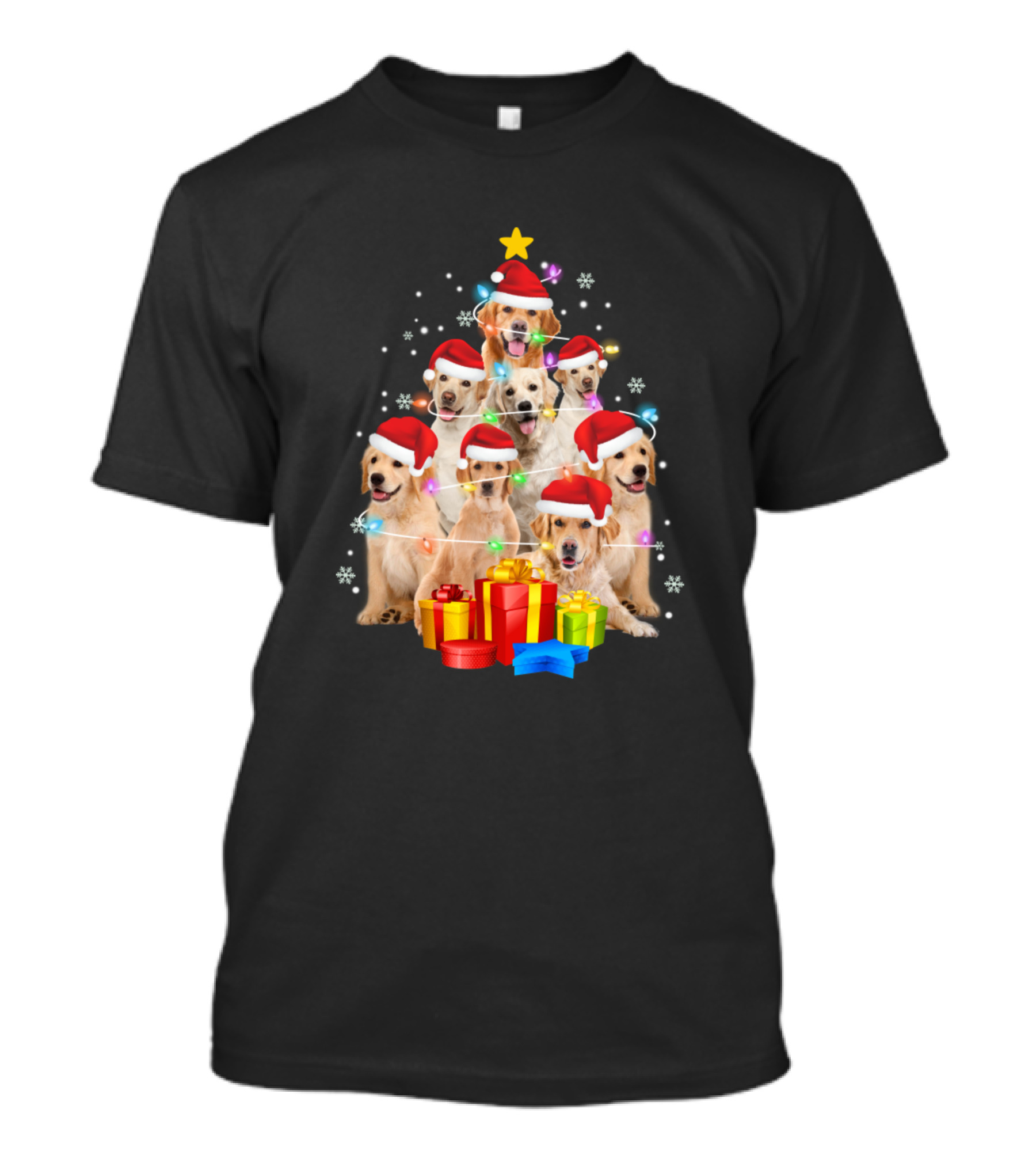 Labrador Christmas Tree Funny Xmas Dog Love Santa Hats And Gifts T-Shirt