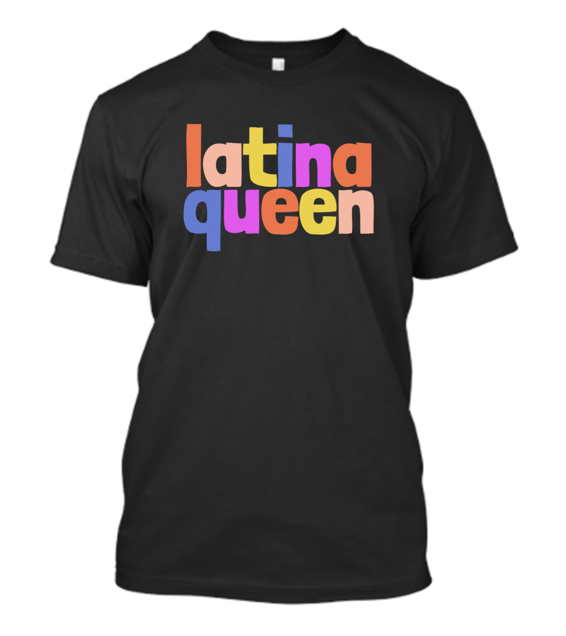 Latina Queen Colorful Retro Block Letters T-Shirt