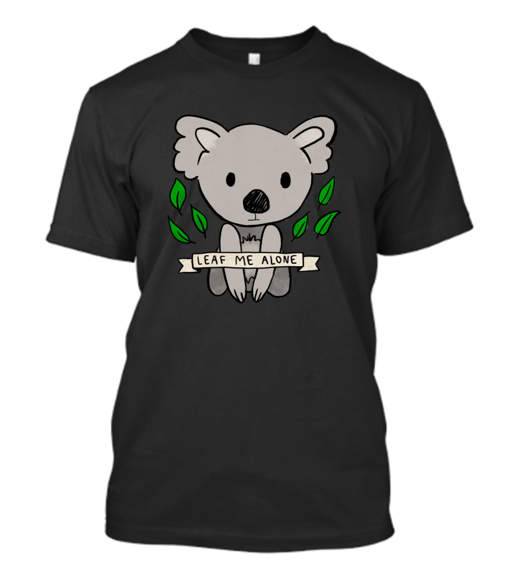 Leaf Me Alone Koala Surrounded By Green Leaves T-Shirt