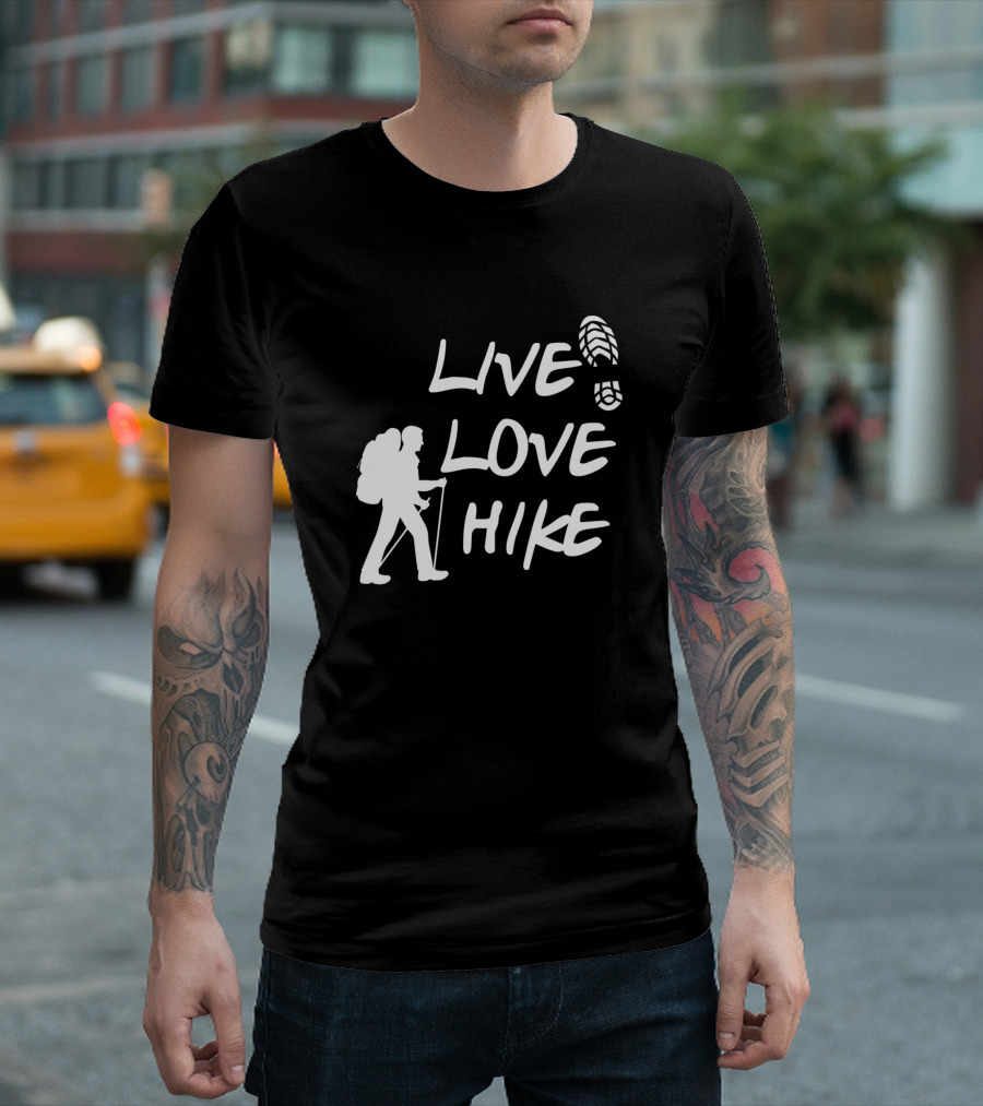 Live Love Hike with Hiking Boots and Trekking T-Shirt