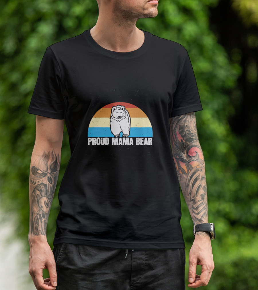 Proud Mama Bear Retro Rainbow T-Shirt