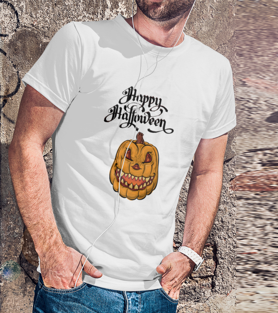 Happy Halloween Pumpkin Grin T-Shirt