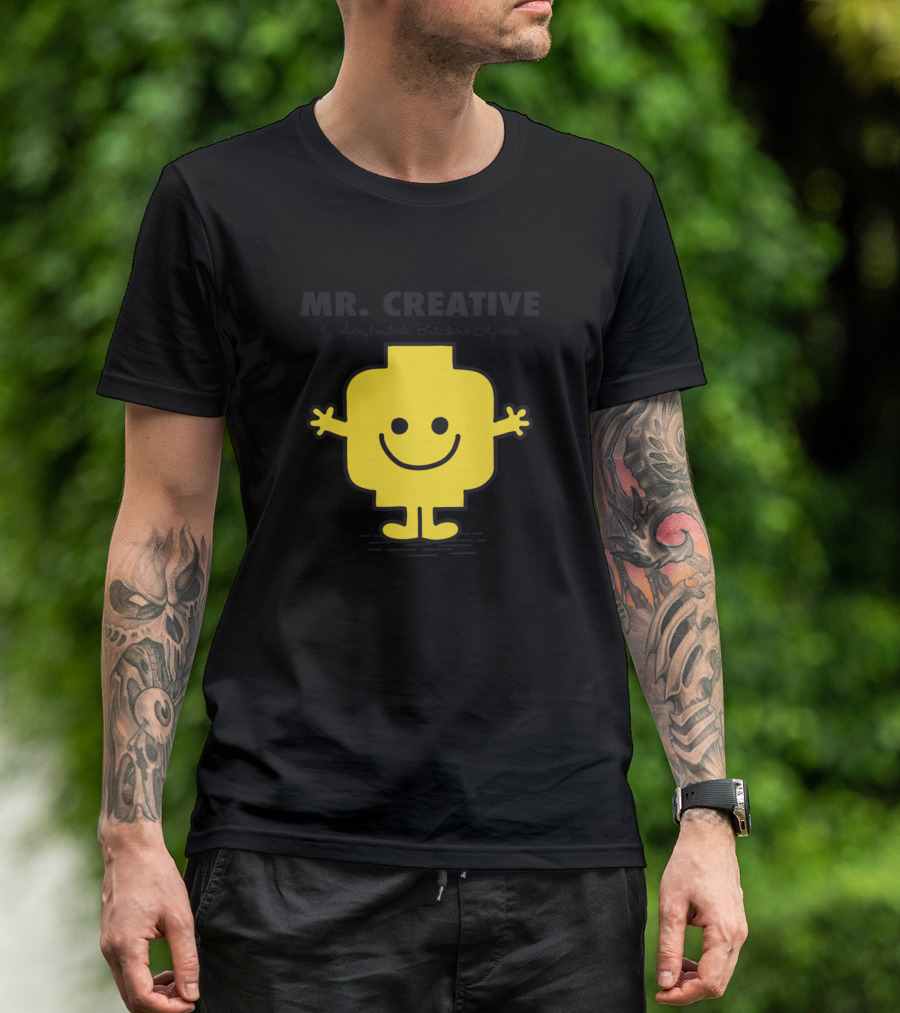MR. CREATIVE By Andypnut Aka Paladin Design Smiley Yellow Block Head T-Shirt