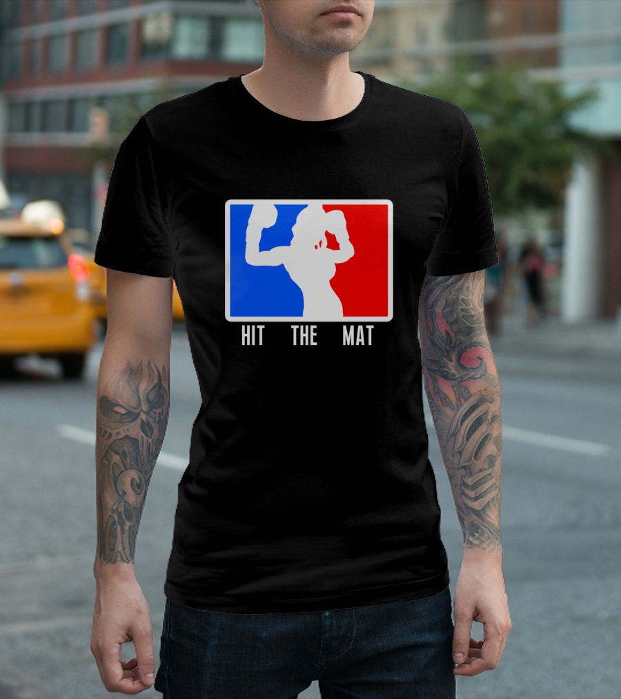 Red Blue Boxing Figure Hit The Mat T-Shirt