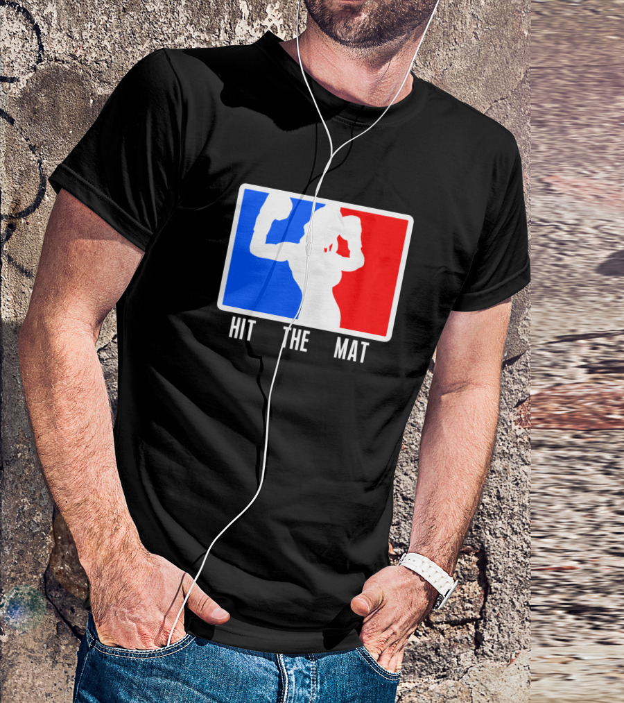 Red Blue Boxing Figure Hit The Mat T-Shirt