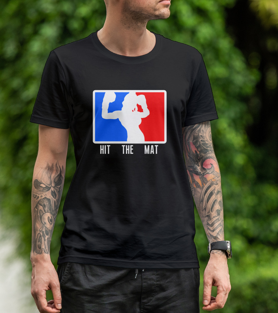 Red Blue Boxing Figure Hit The Mat T-Shirt