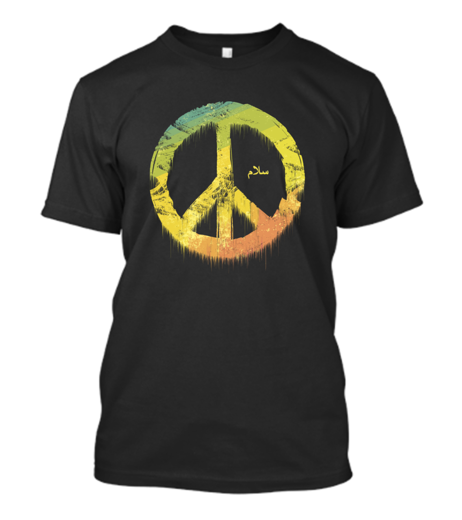 Salam Peace Symbol With Rasta Colors T-Shirt