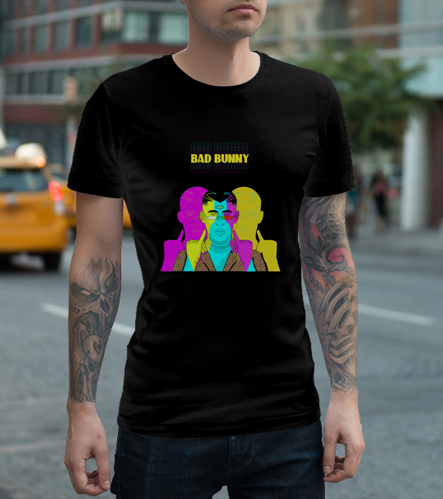 Bad Bunny Si Dios Lo Permite Psychedelic Neon T-Shirt