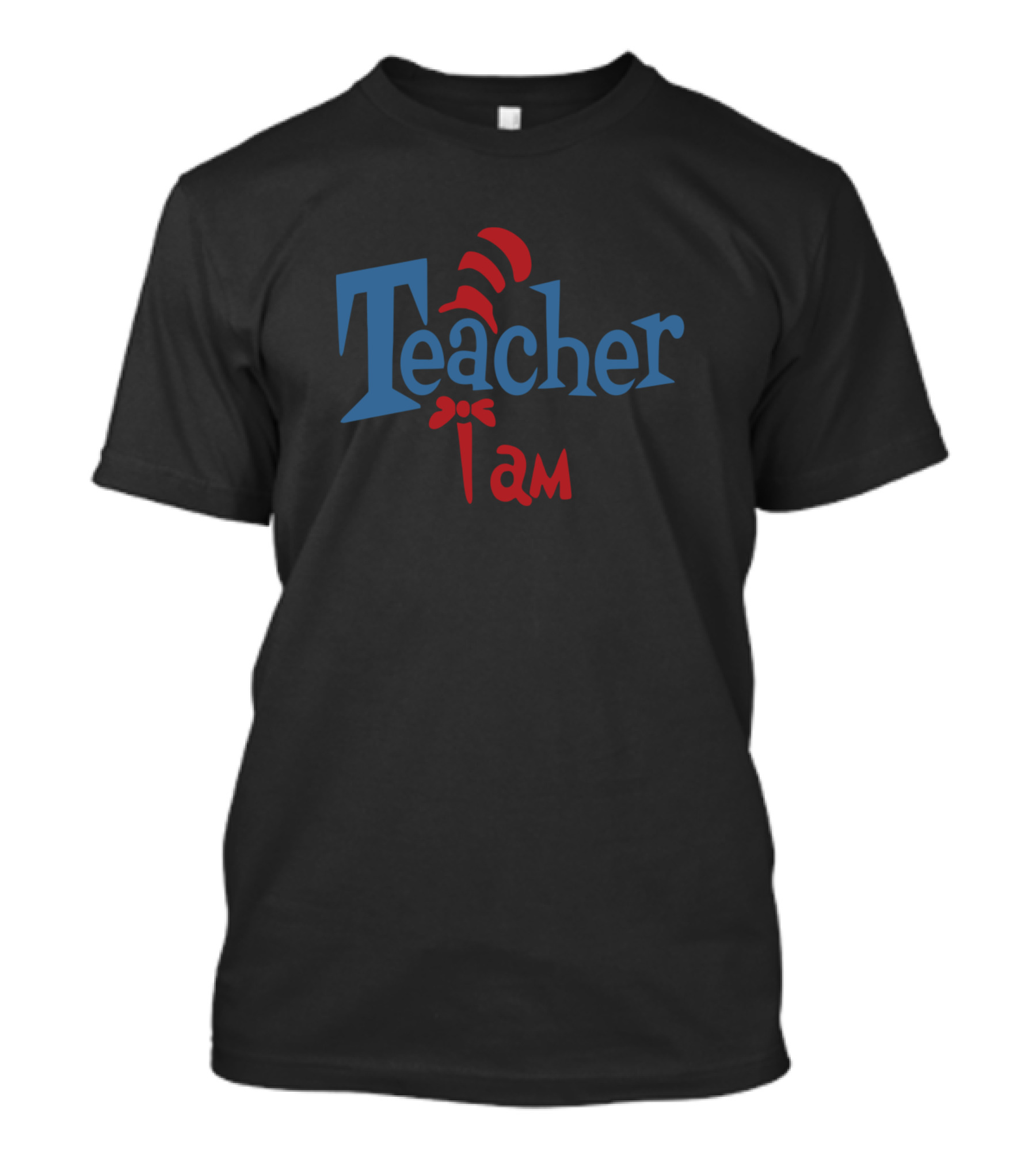 Teacher I Am Cat Hat Style Blue T-Shirt