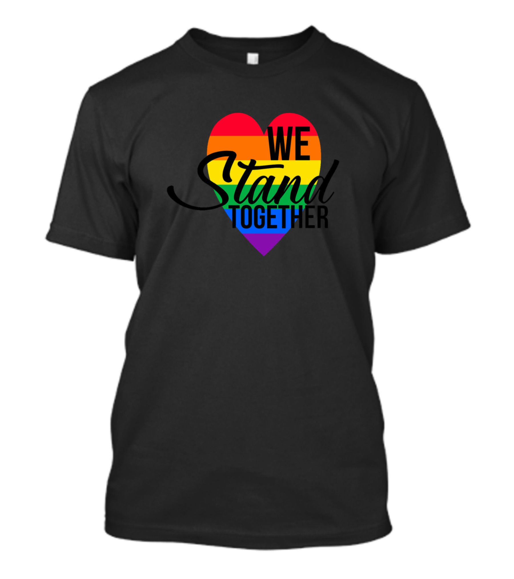 We Stand Together Rainbow Heart Pride T-Shirt