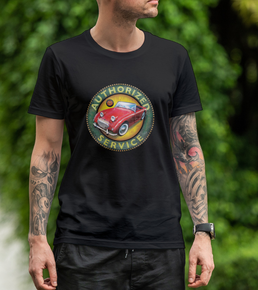 Authorized Service Austin Healey Red Vintage Car T-Shirt