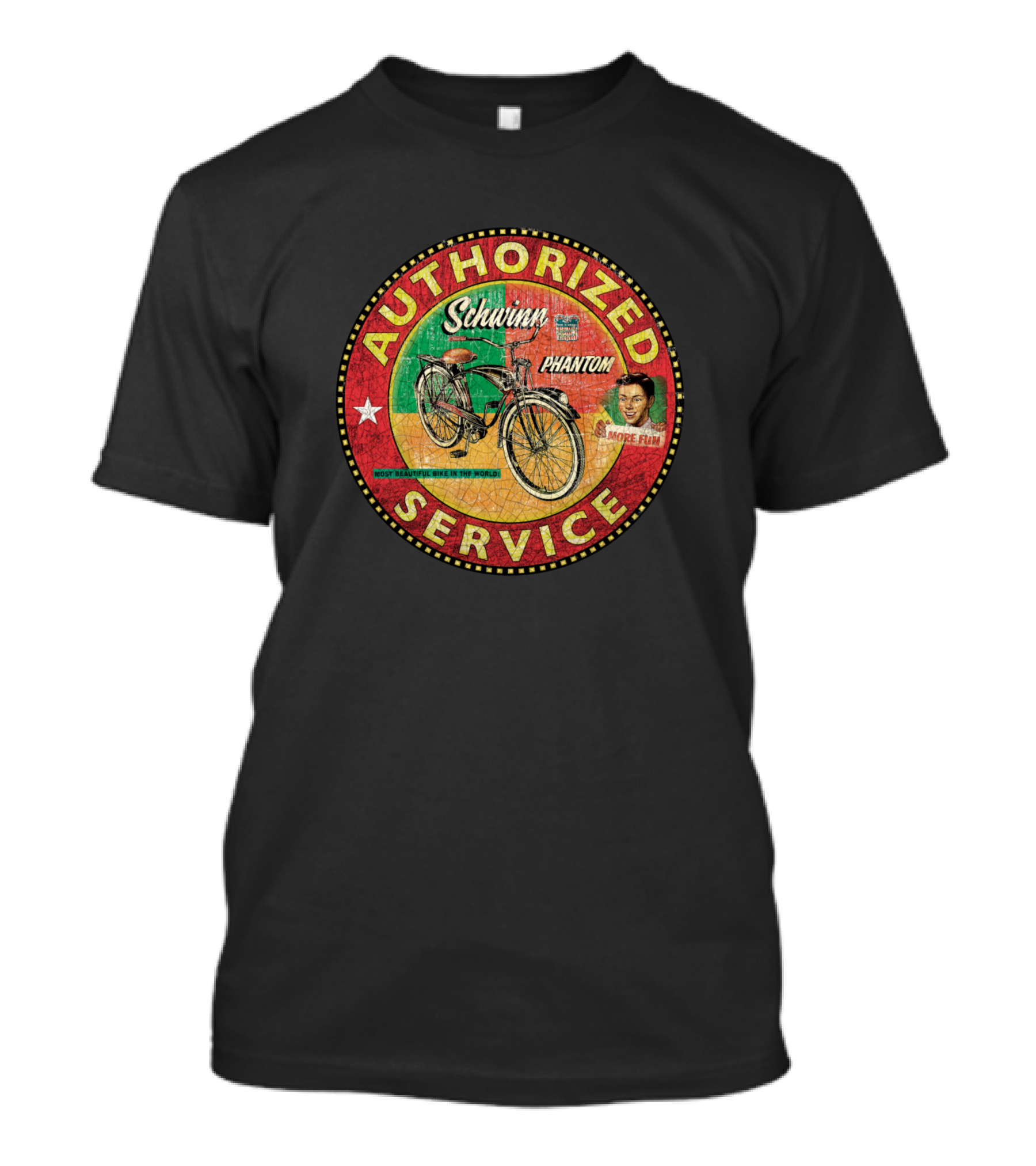 Authorized Service Schwinn Phantom More Fun Bicycle T-Shirt