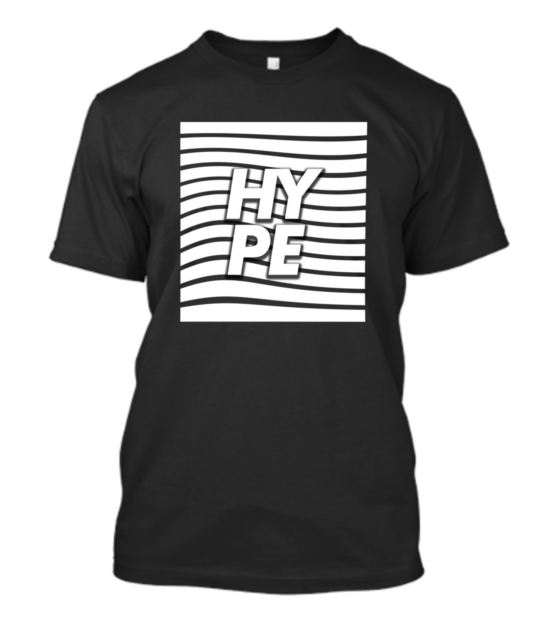Hype Waves Black And White Optical Illusion T-Shirt