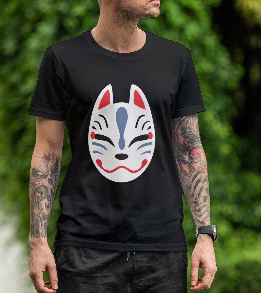 Japanese Kitsune Fox Mask T-Shirt