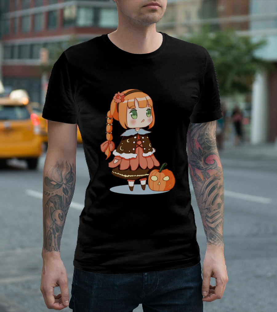 Mayu Chibi Halloween Pumpkin Girl Adorable Costume T-Shirt