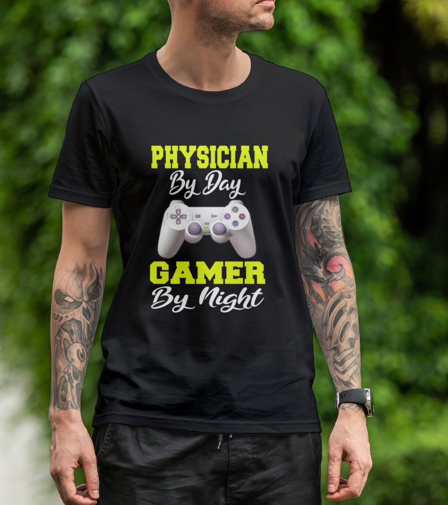 Physician By Day Gamer By Night Controller T-Shirt