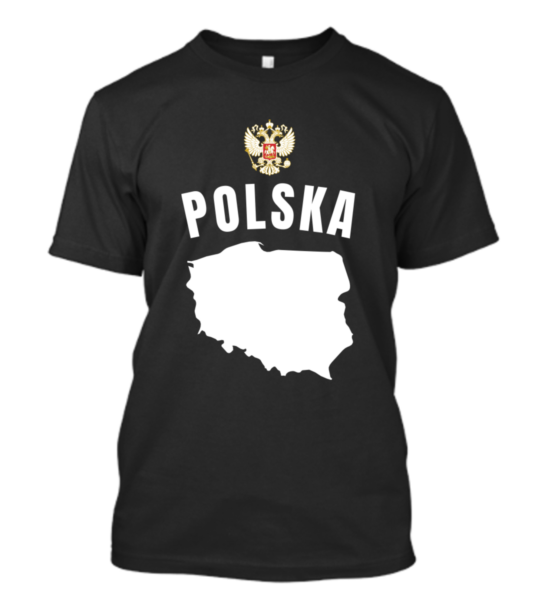 Polska Map With Polish Eagle Emblem Soccer Football T-Shirt