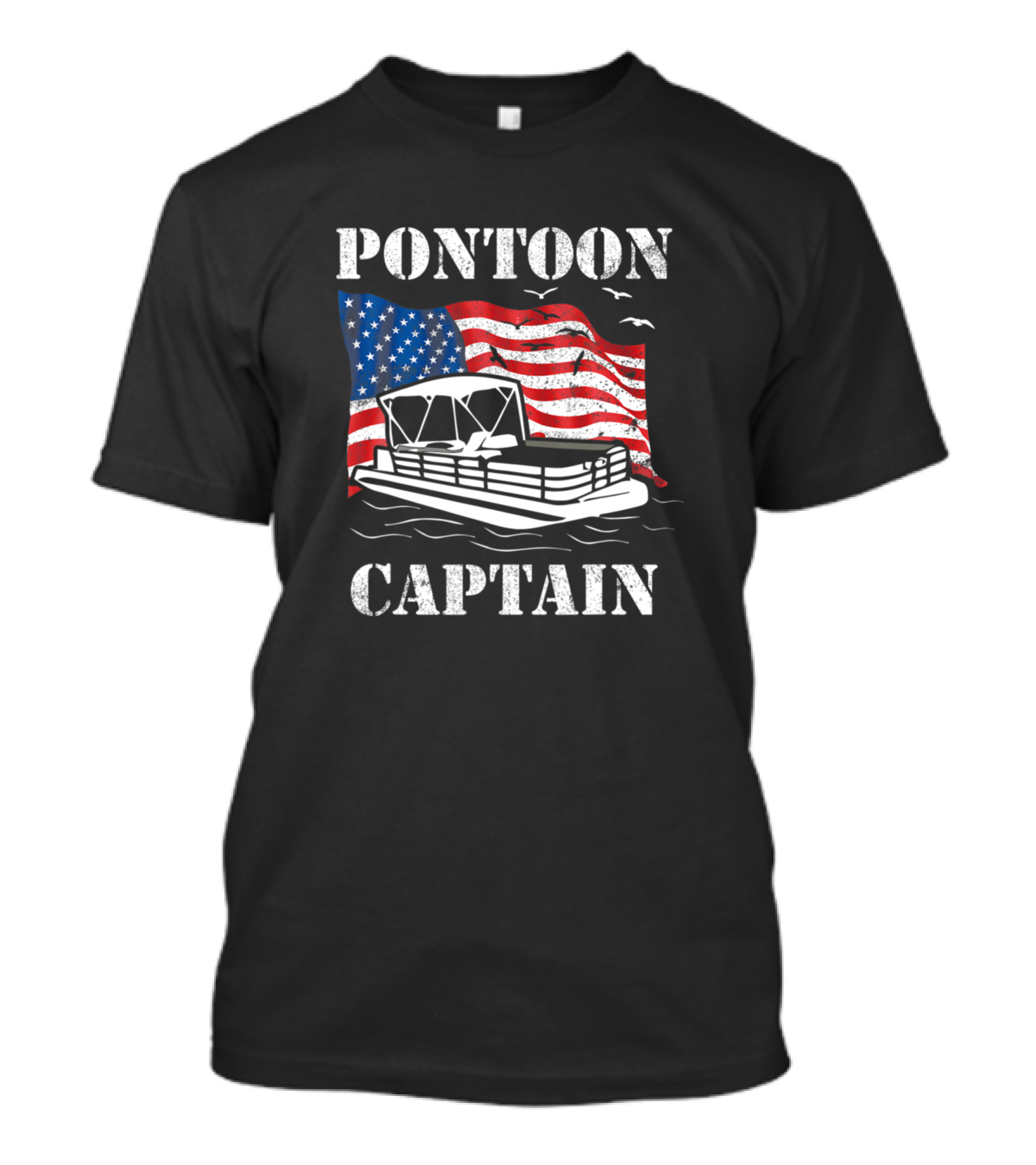 Pontoon Captain American Flag Boat Lover T-Shirt