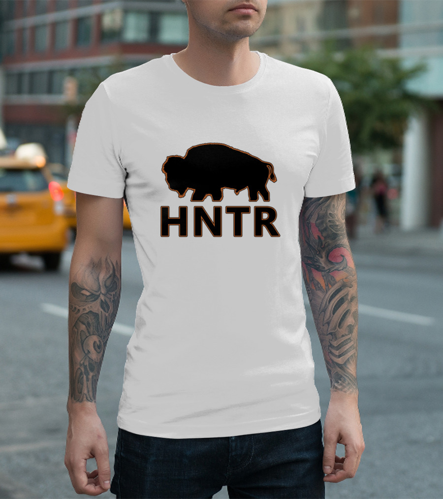 Bison HNTR Silhouette with Bold Outline T-Shirt