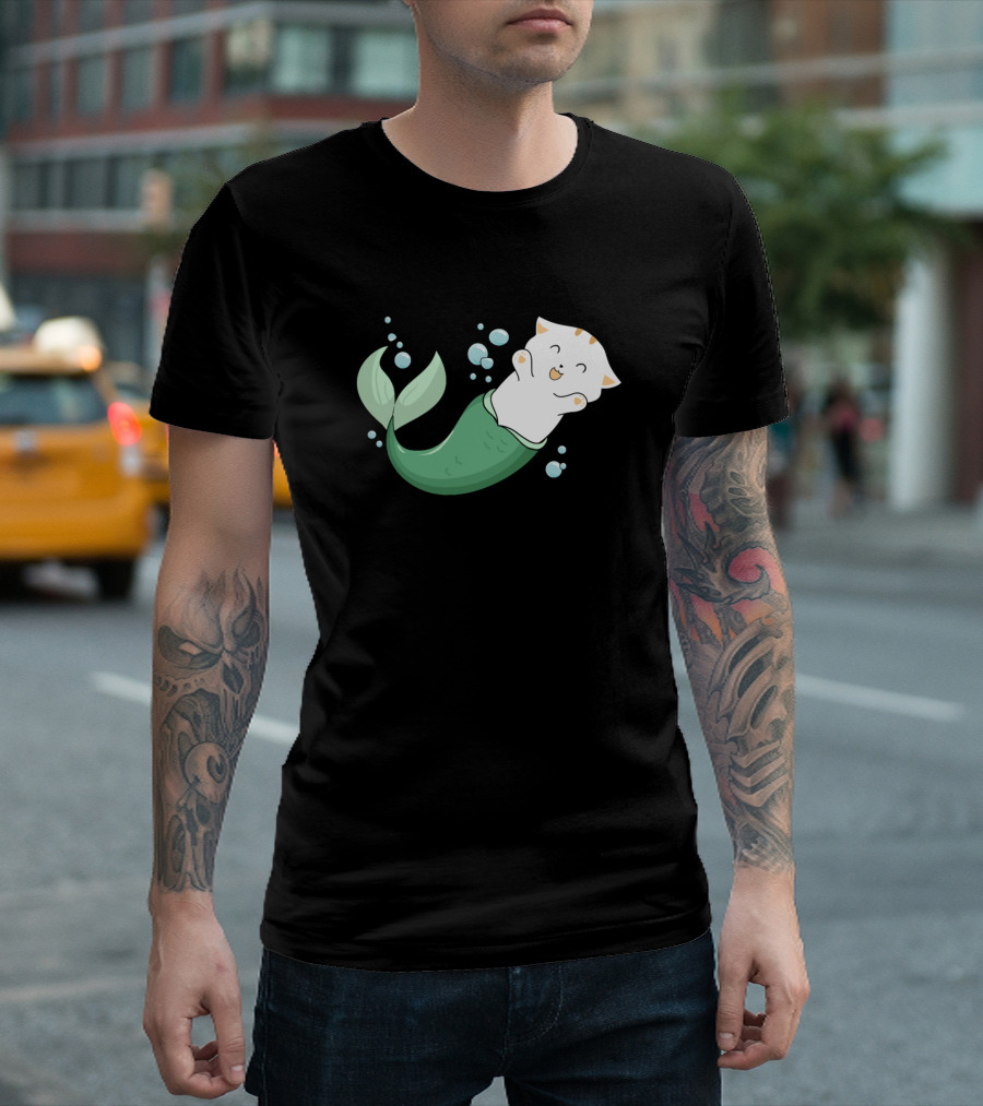 Mermaid Tails Cat Fin Fun Kitty Funny Cats T-Shirt