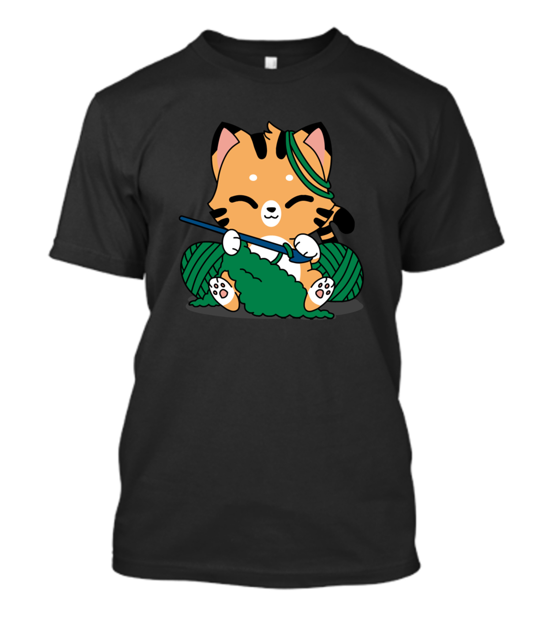 Cats Knitting Cat Meow Kitty Funny Knitting Cat T-Shirt