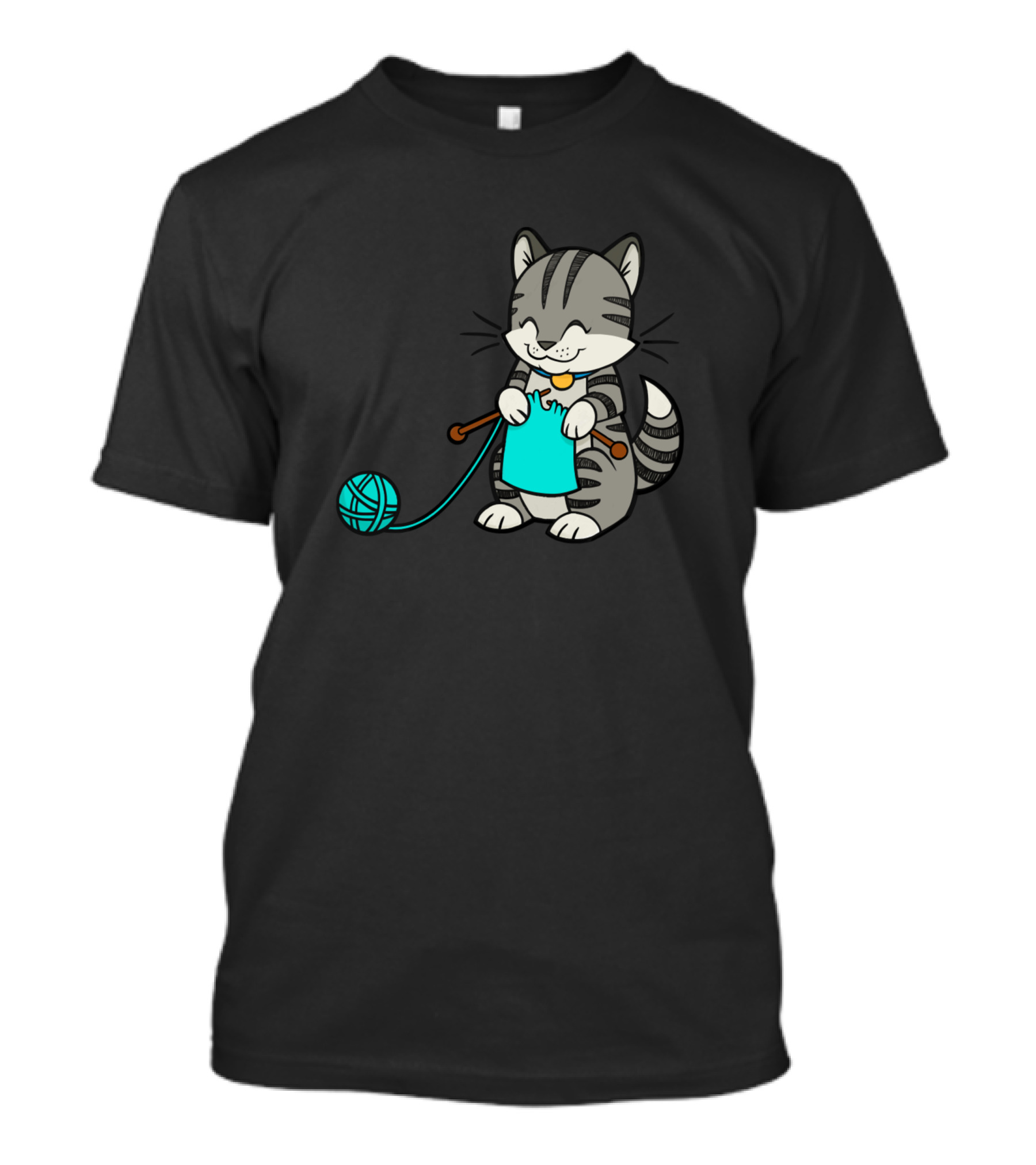 Knitty Kitty Funny Cat With Yarn T-Shirt