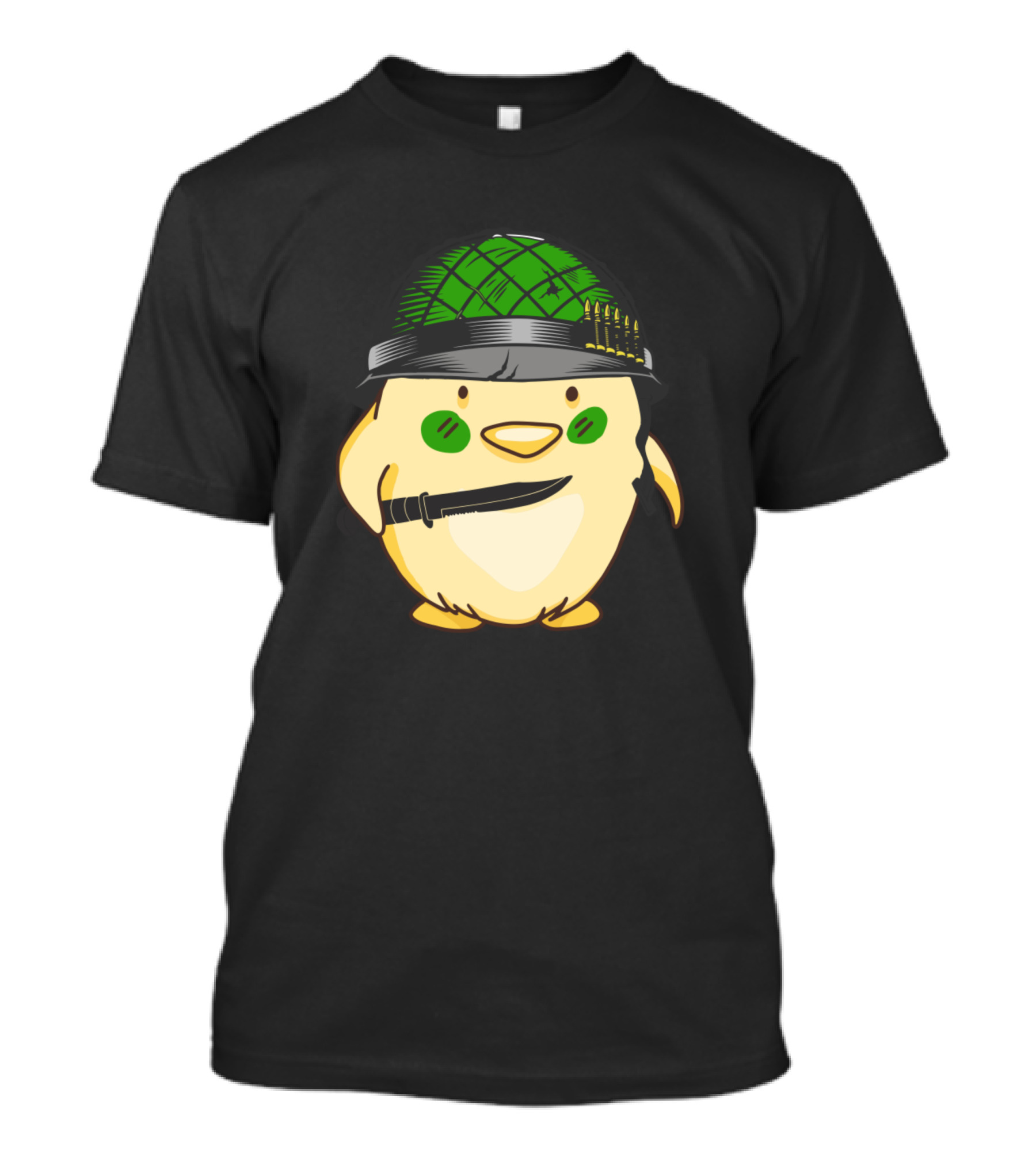 Chicken H Hnchen Mit Messer Und Helm Cute Warrior Chick T-Shirt