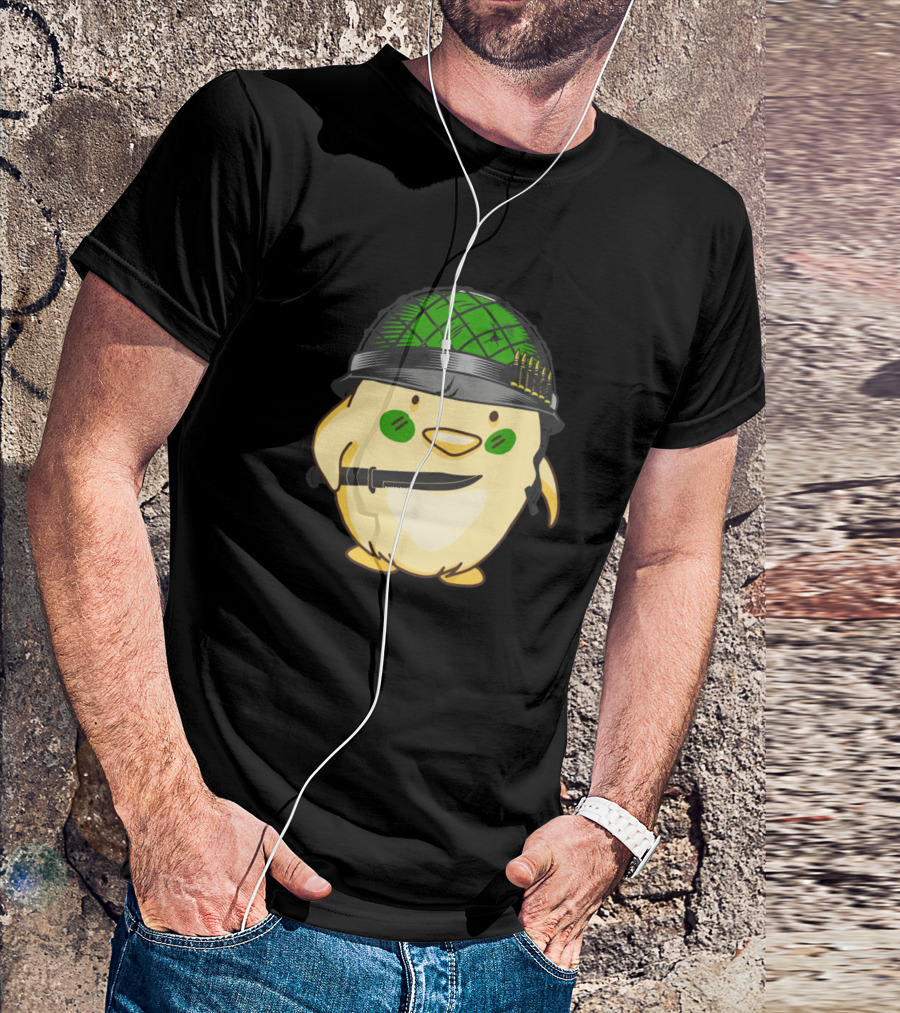 Chicken H Hnchen Mit Messer Und Helm Cute Warrior Chick T-Shirt