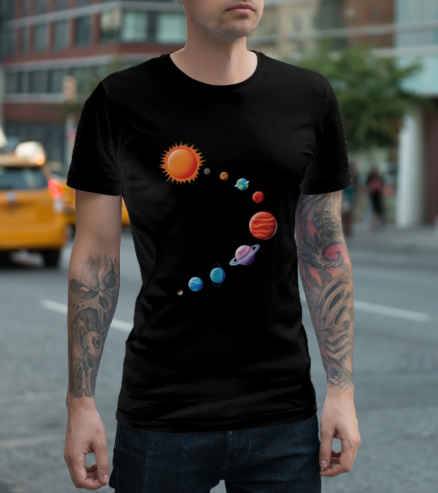 Colourful Solar System Planets Sun Nine Baby T-Shirt