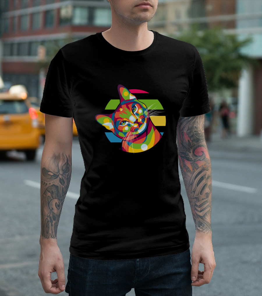Cute Cat Rainbow Pop T-Shirt