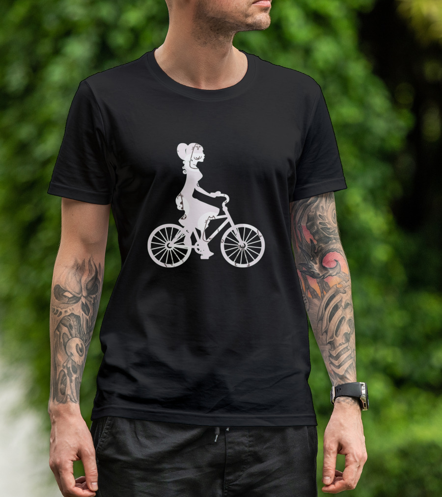 Cycling Silhouette Woman Bicycle 178 T-Shirt
