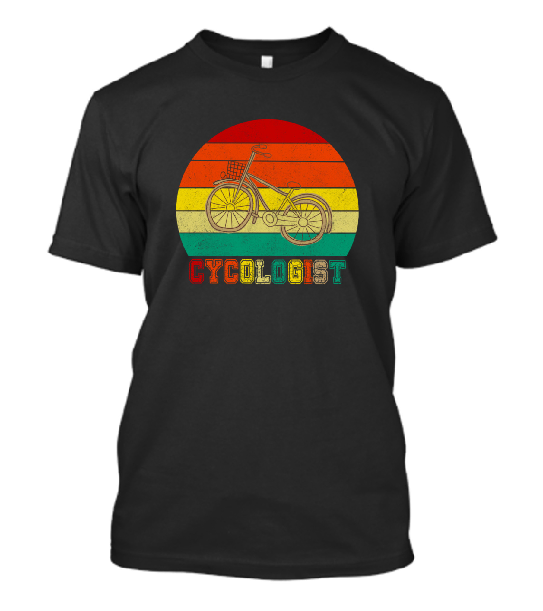 Cycologist Vintage Bicycle Cycling Road Bike Cyclist Retro Stripes T-Shirt