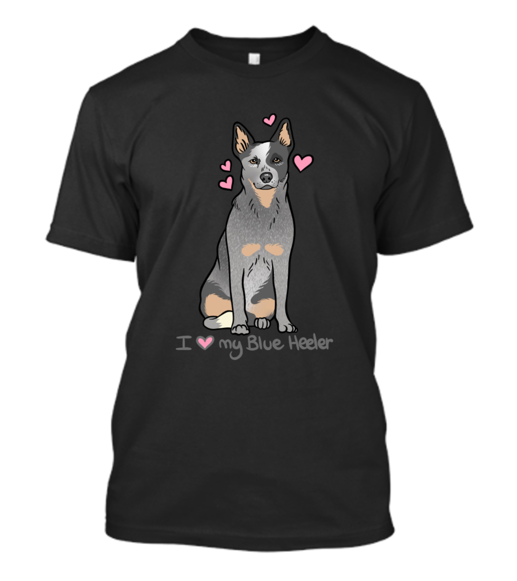 I Love My Blue Heeler Australian Cattle Dog With Hearts 24 T-Shirt